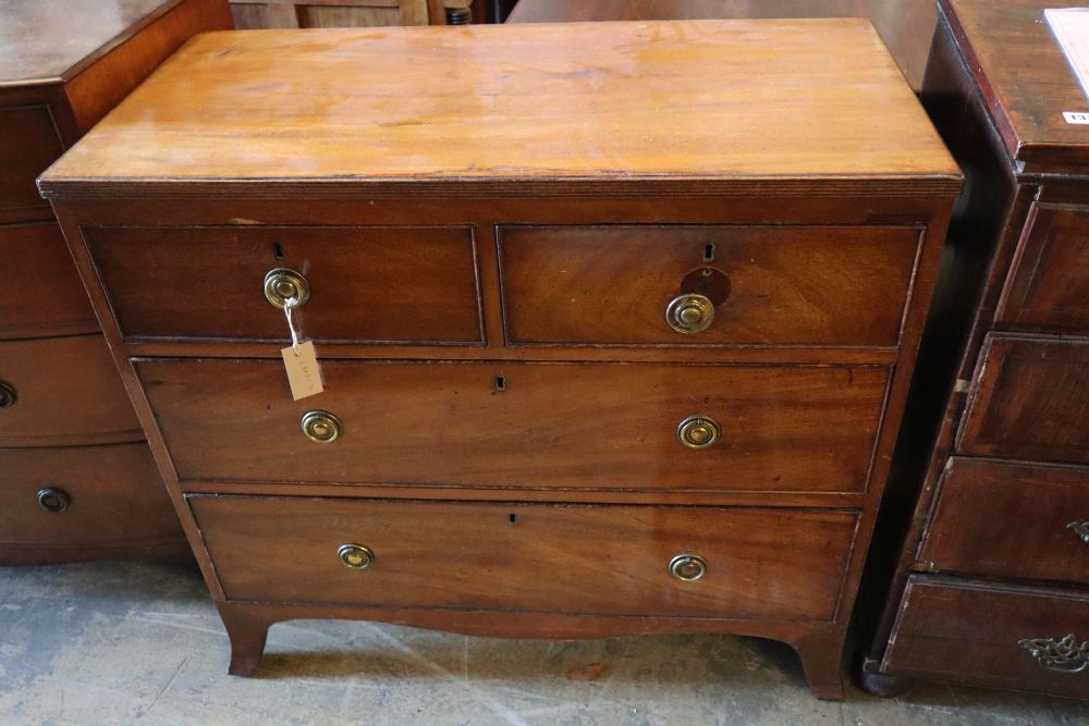 A Regency mahogany chest of four drawers, width 93cm